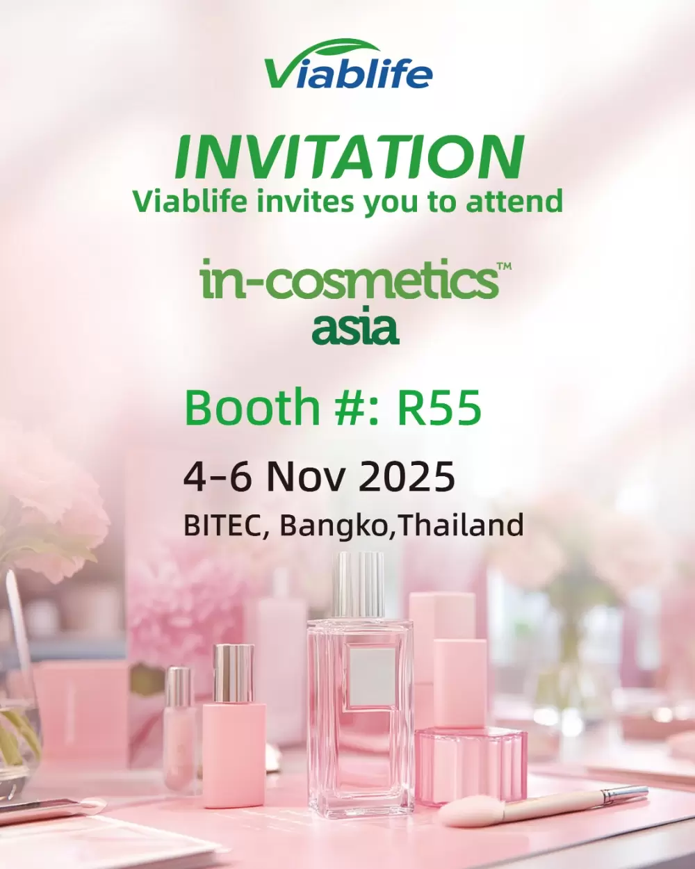 Viablife se rend au salon in-cosmetics Asia 2025 ! Viablife se rend au salon in-cosmetics Asia 2025 !